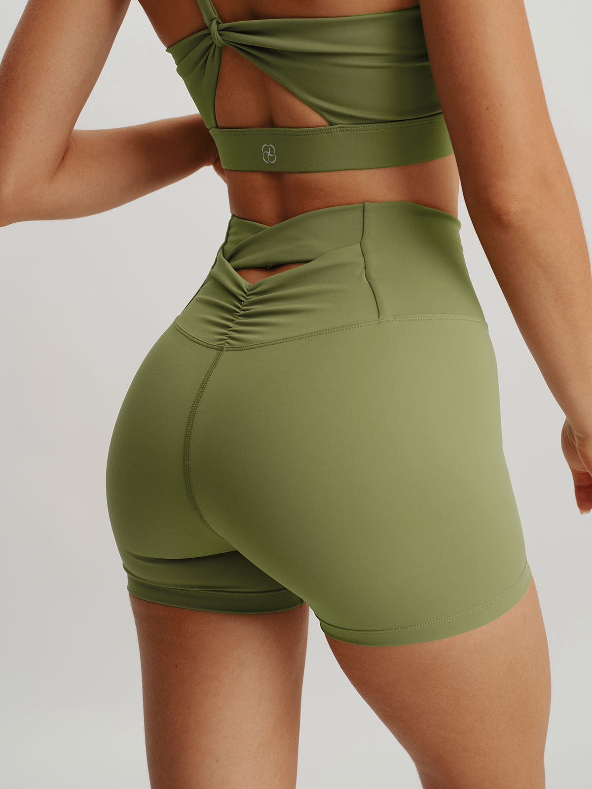 Green Cut Out Shorts 3