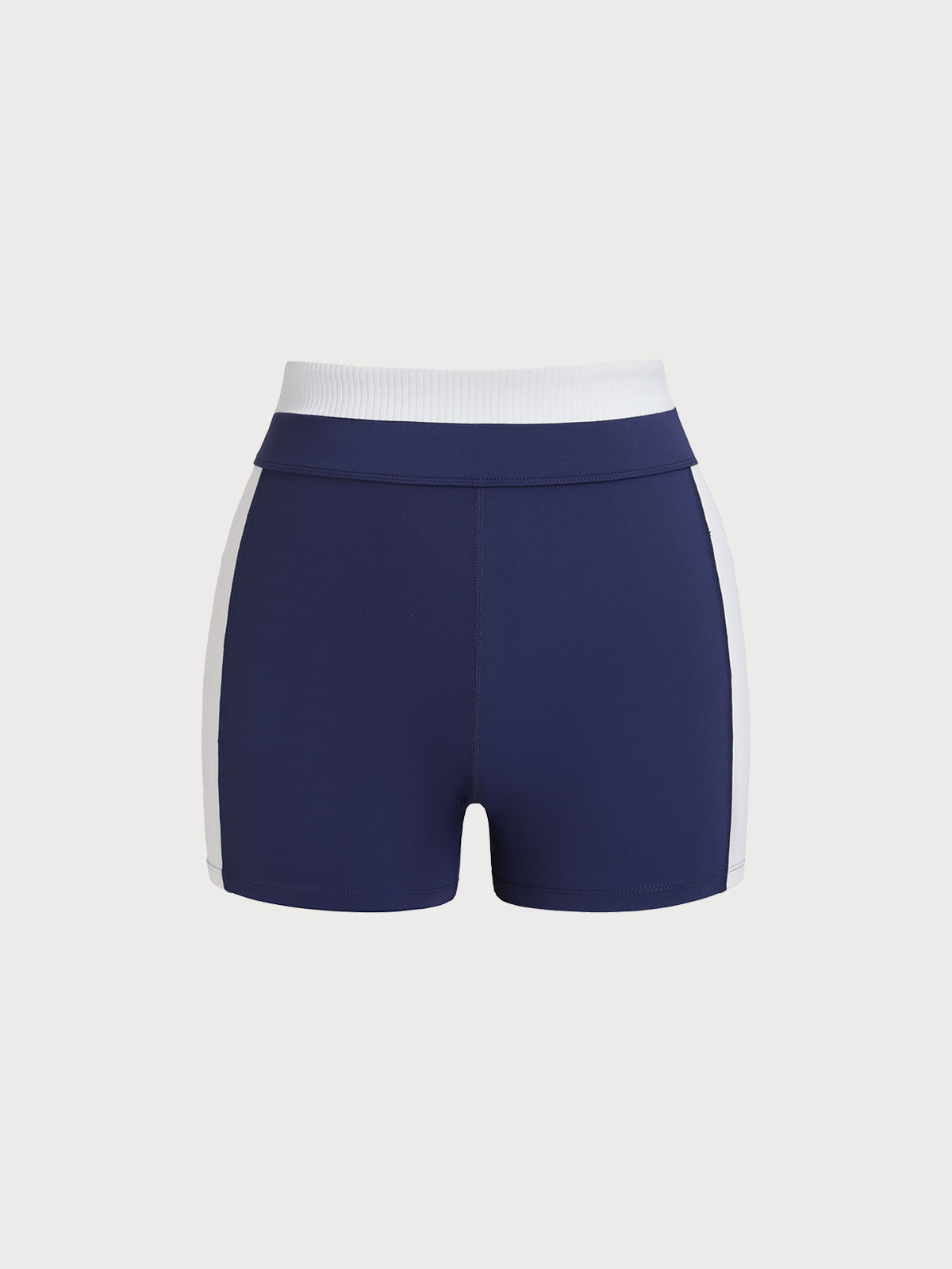 Navy Contrast Line Workout Shorts 3