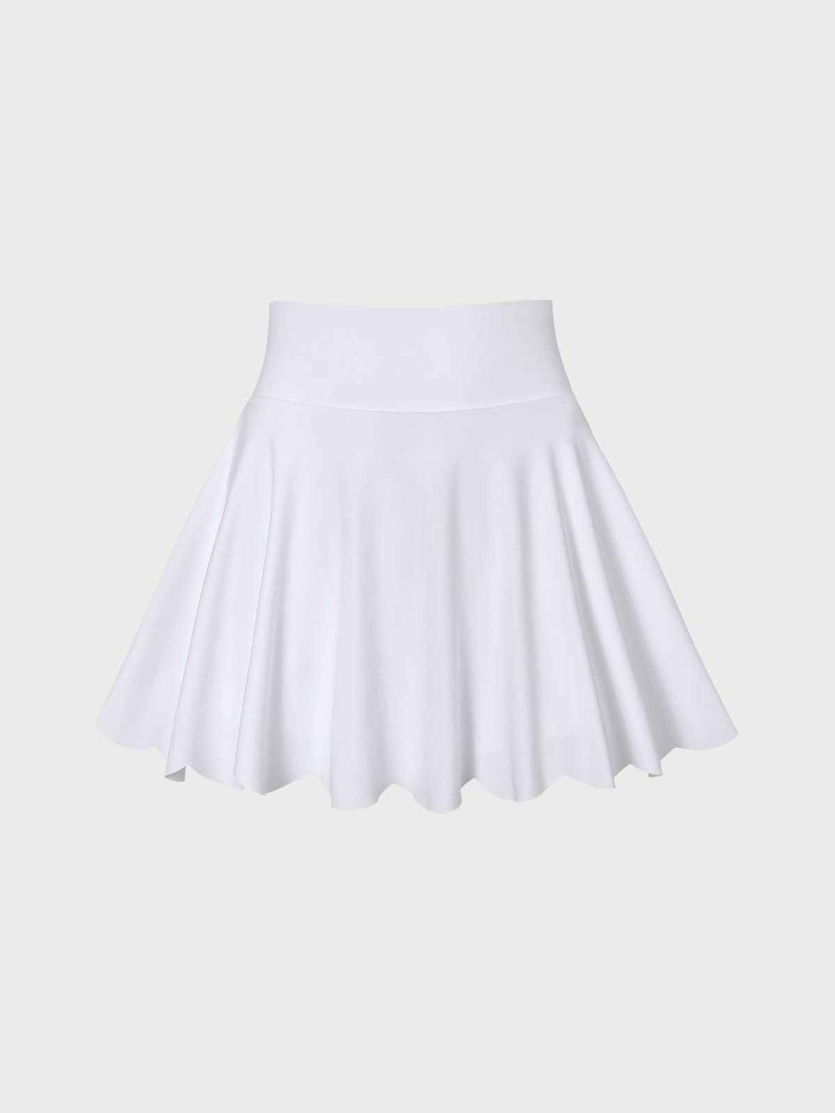 White Scallop Hem Skort