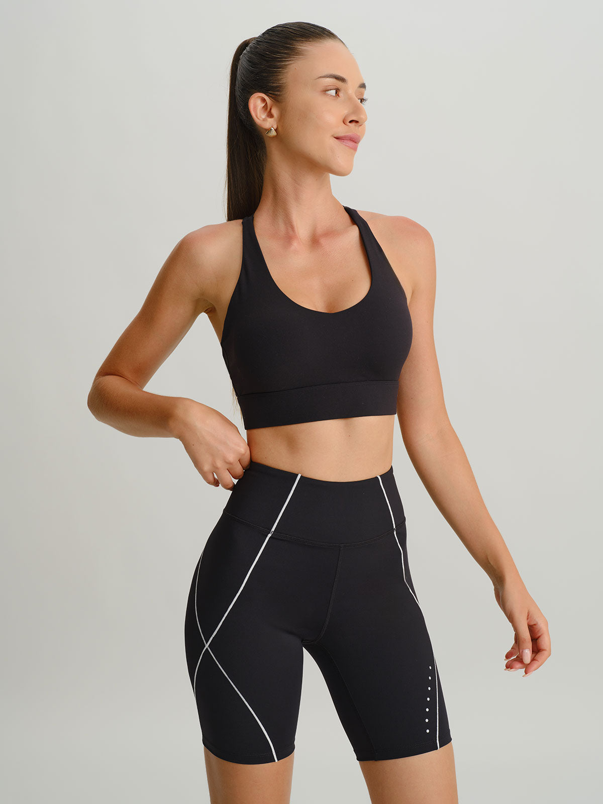 Black Line Workout Shorts
