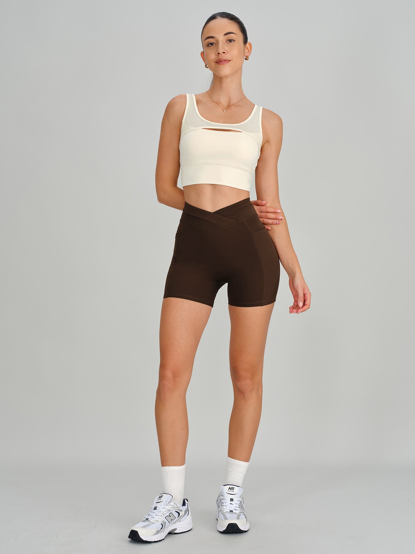 Coffee High Waisted Shorts 3
