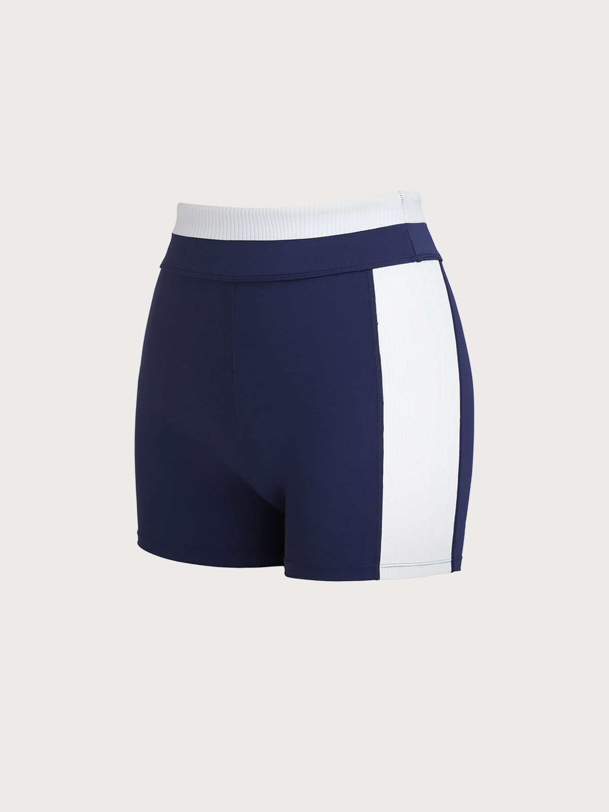 Navy Contrast Line Workout Shorts 3