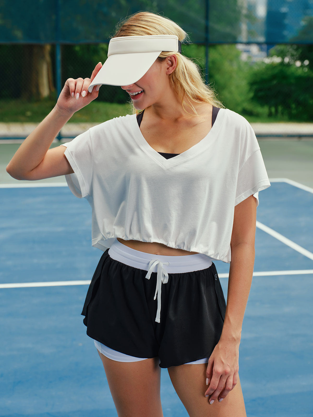Contrast Trim Lined Workout Shorts