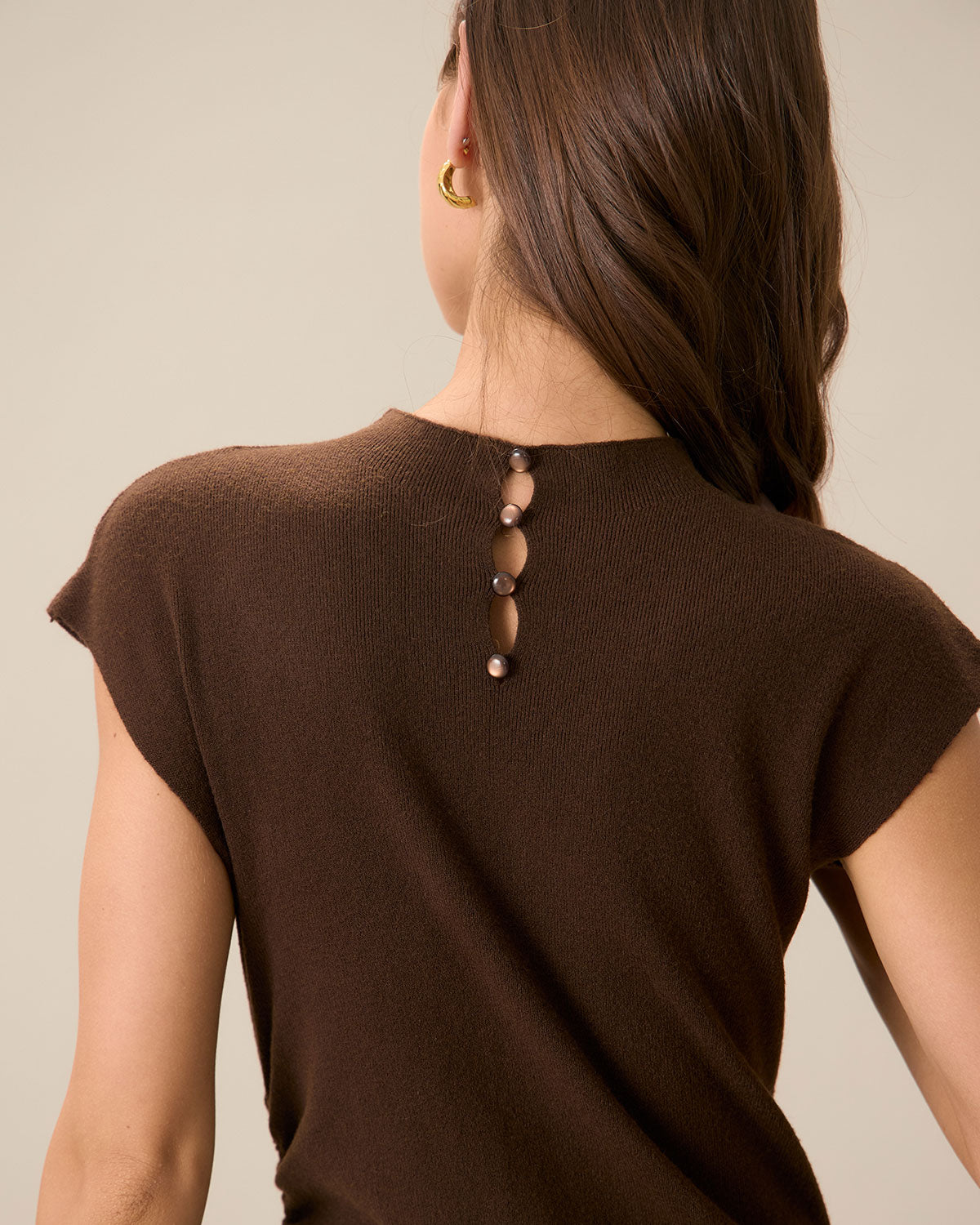 Coffee Bodycon Reversible Sweater Dress