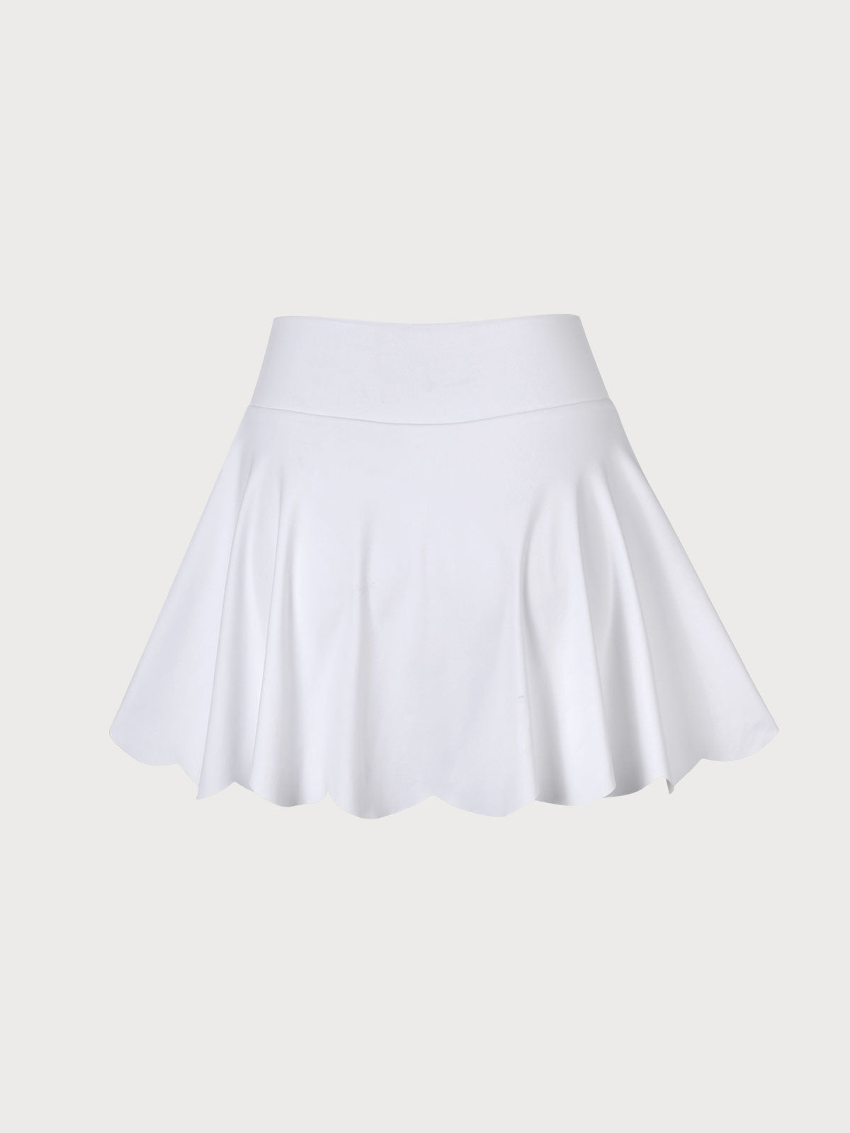 White Scallop Hem Skort