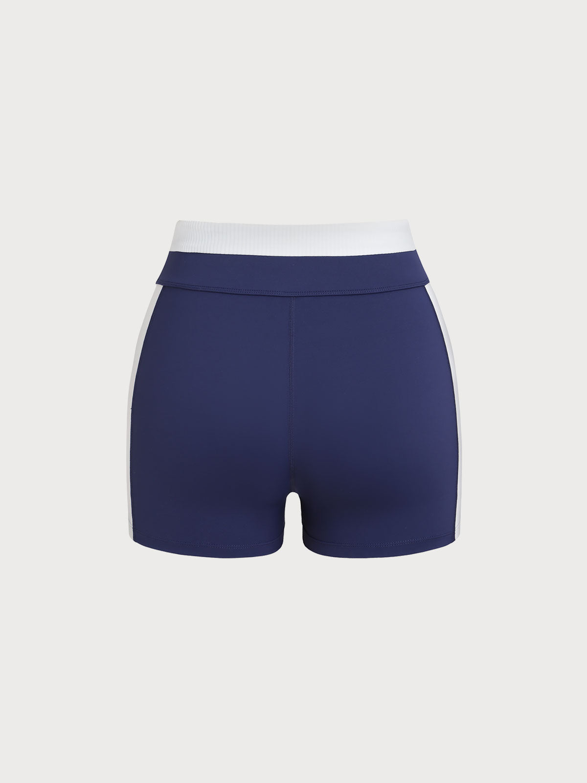 Navy Contrast Line Workout Shorts 3
