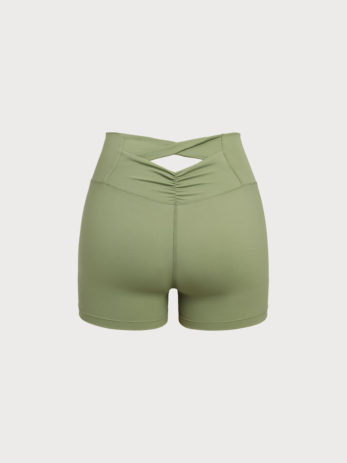 Green Cut Out Shorts 3
