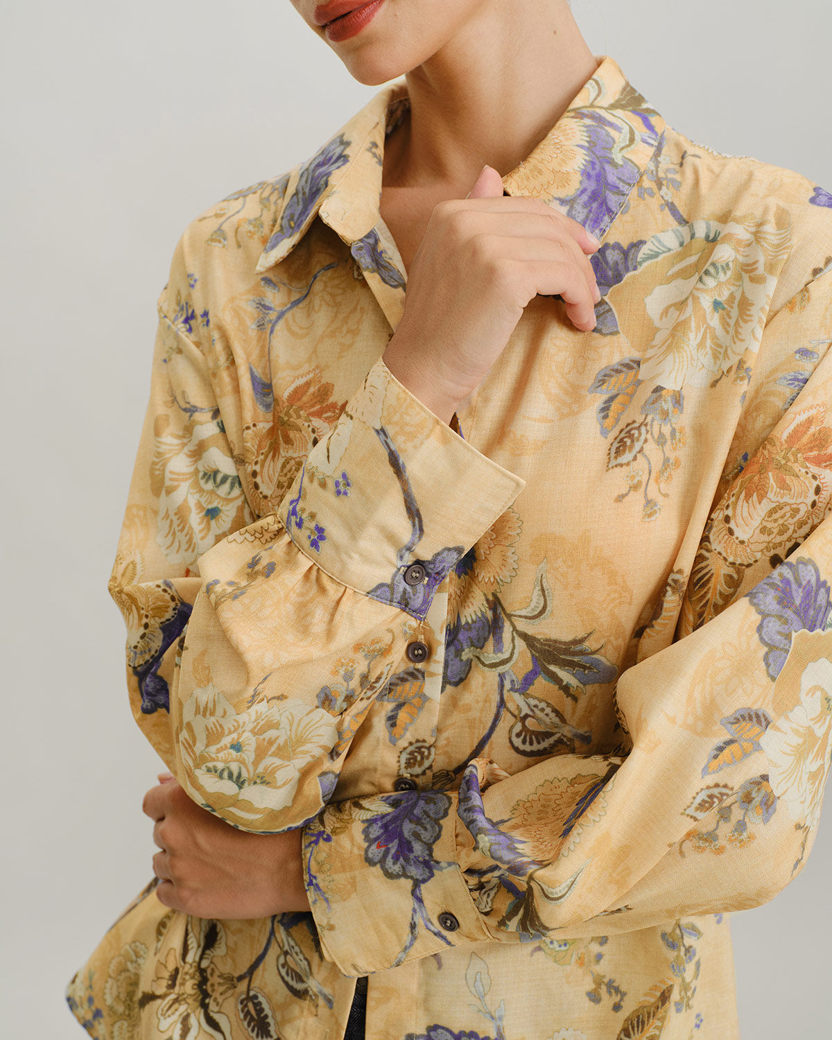 Yellow Floral Loose Shirt
