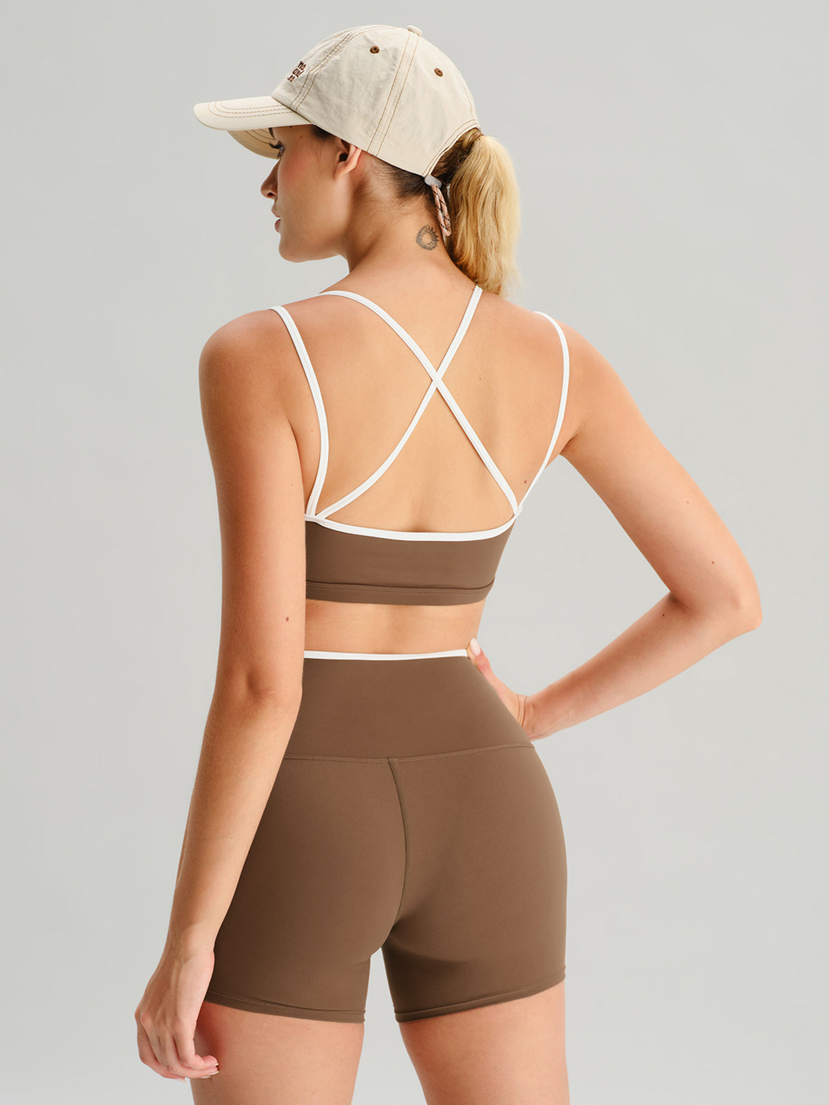Brown Natural Waisted Sports Shorts 3