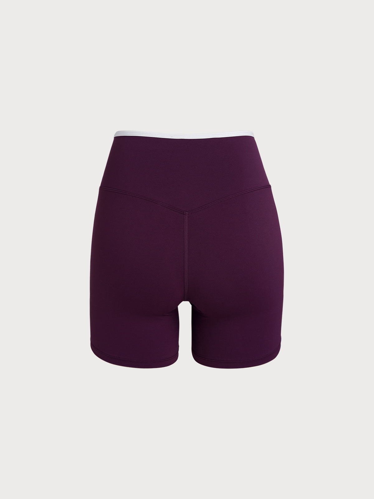 Purple Contrast Front-Cross Sports Shorts 3
