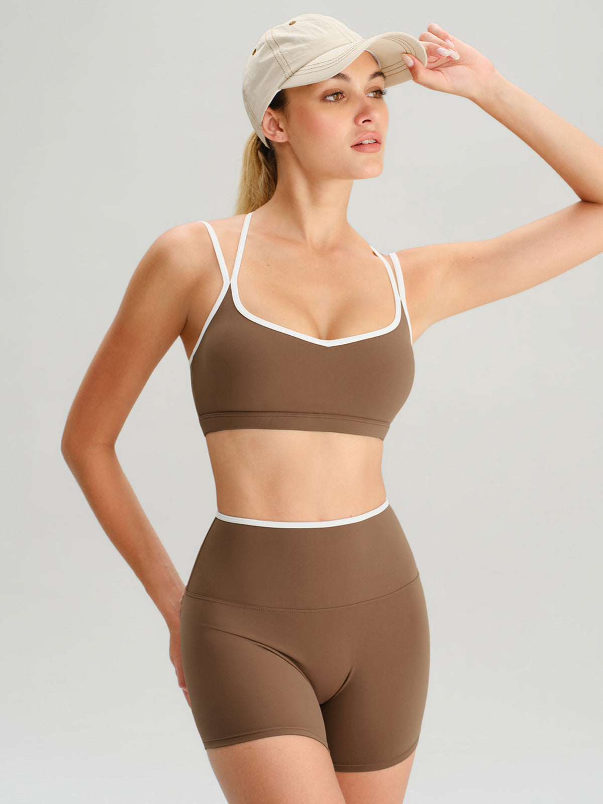 Brown Natural Waisted Sports Shorts 3