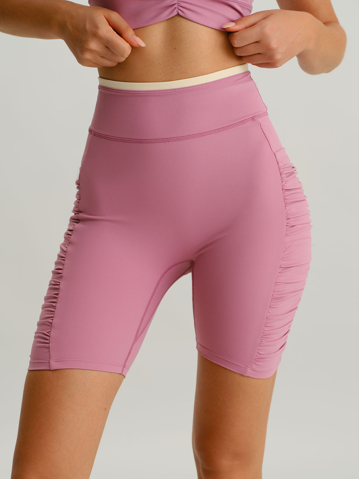 Pink Ruched Fitness Shorts 6